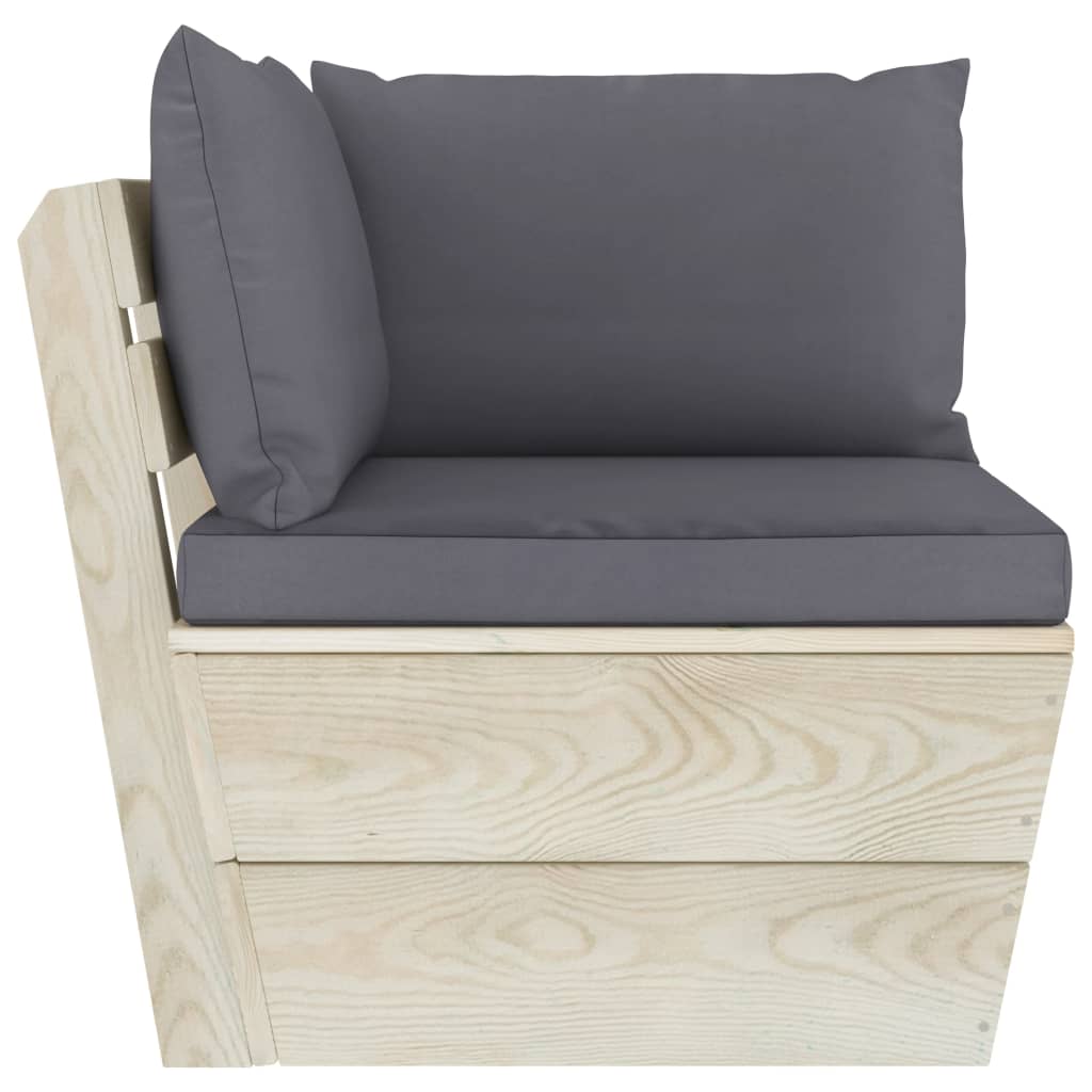 3-Seater Garden Sofa on Pallet with Fir Wood Cushions