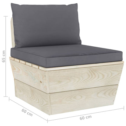 3-Seater Garden Sofa on Pallet with Fir Wood Cushions