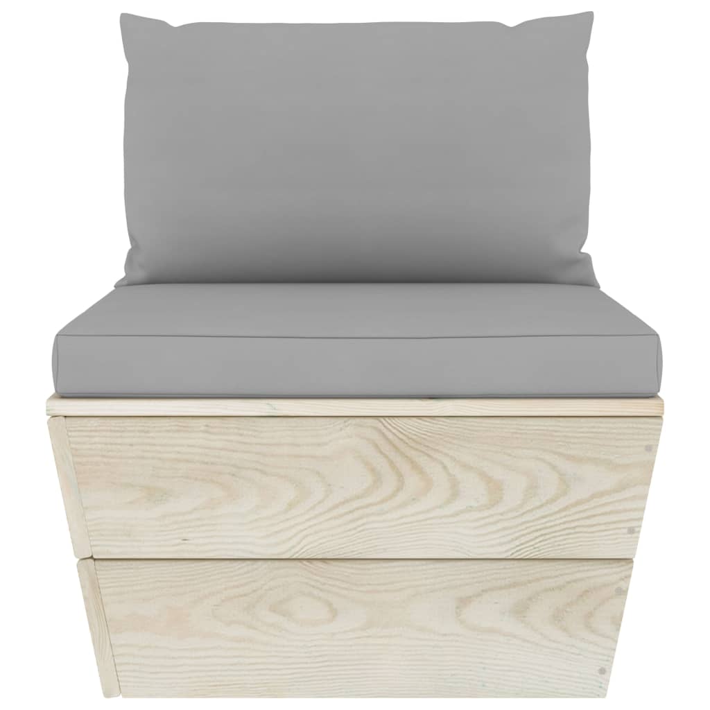 Divano da Giardino a 3 Posti su Pallet con Cuscini Legno Abete