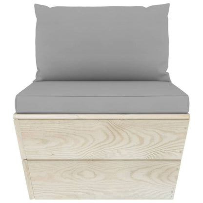 Divano da Giardino a 3 Posti su Pallet con Cuscini Legno Abete