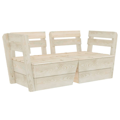 Divano da Giardino a 2 Posti su Pallet Legno Abete Impregnato - homemem39