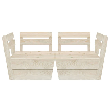 Divano da Giardino a 2 Posti su Pallet Legno Abete Impregnato - homemem39