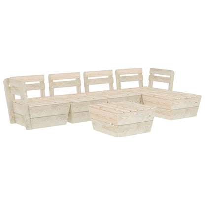 Set Divani da Giardino su Pallet 6 pz in Legno Abete Impregnato - homemem39