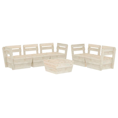 Set Divani da Giardino su Pallet 6 pz in Legno Abete Impregnato - homemem39