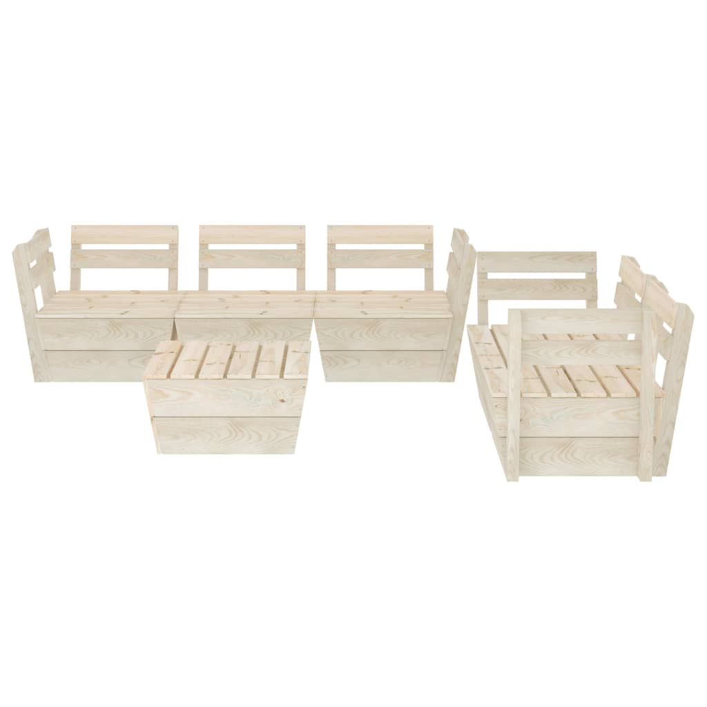 Set Divani da Giardino su Pallet 6 pz in Legno Abete Impregnato - homemem39