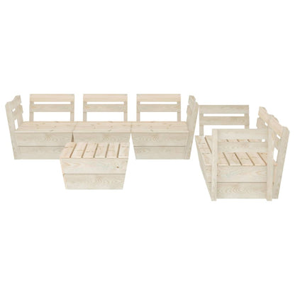Set Divani da Giardino su Pallet 6 pz in Legno Abete Impregnato - homemem39