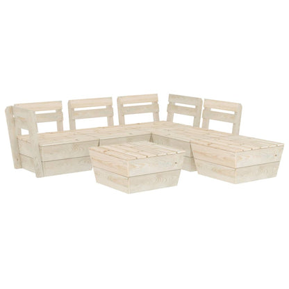 Set Divani da Giardino su Pallet 6 pz in Legno Abete Impregnato - homemem39