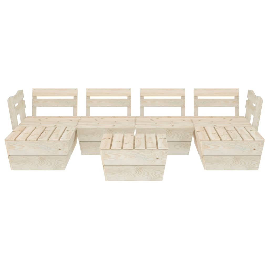 Set Divani da Giardino su Pallet 7 pz in Legno Abete Impregnato - homemem39