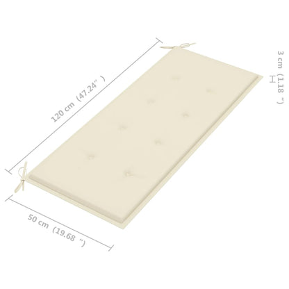 Panca da Giardino con Cuscino 120 cm in Massello di Acacia | homemem39