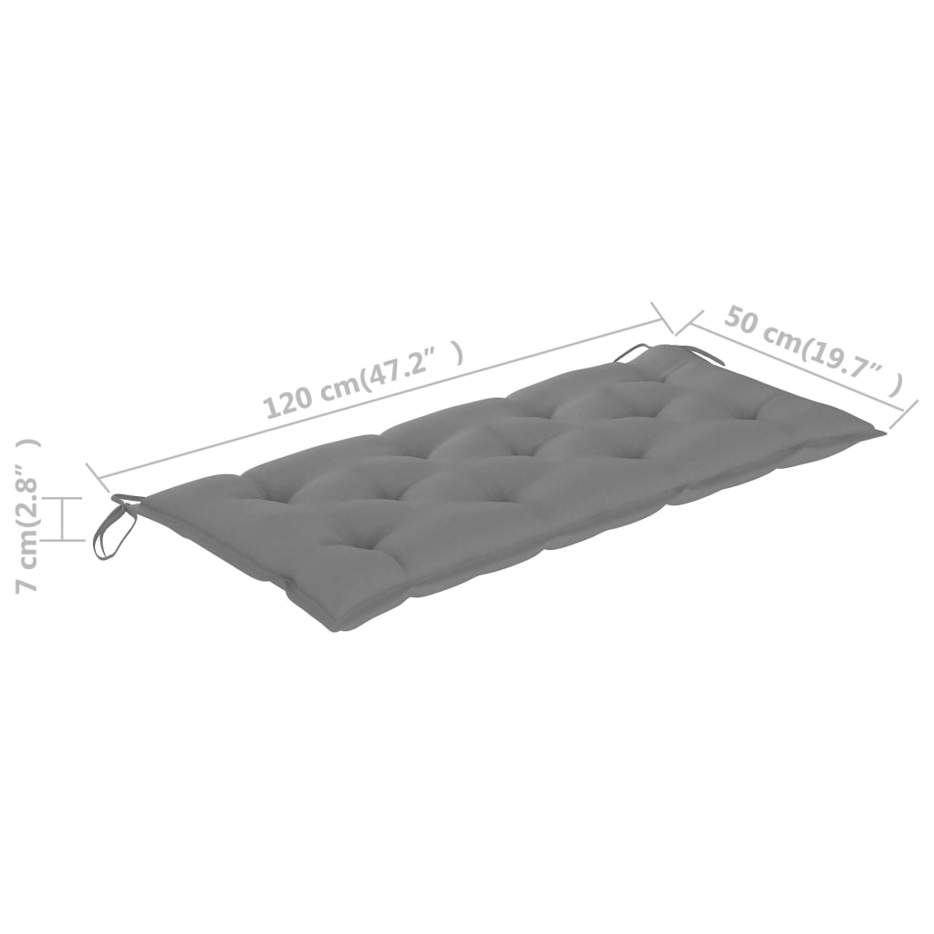 Panca da Giardino con Cuscino 120 cm in Massello di Acacia | homemem39