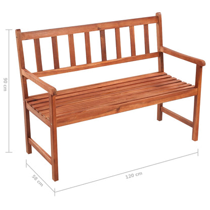 Panca da Giardino con Cuscino 120 cm in Massello di Acacia