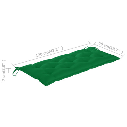 Panca da Giardino con Cuscino 120 cm in Massello di Acacia