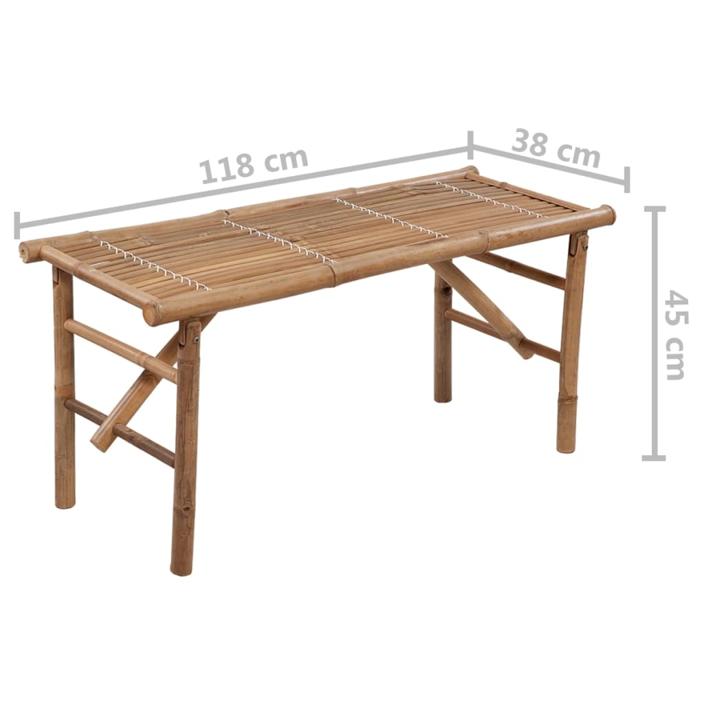 Panca da Giardino Pieghevole con Cuscino 118 cm in Bambù | homemem39