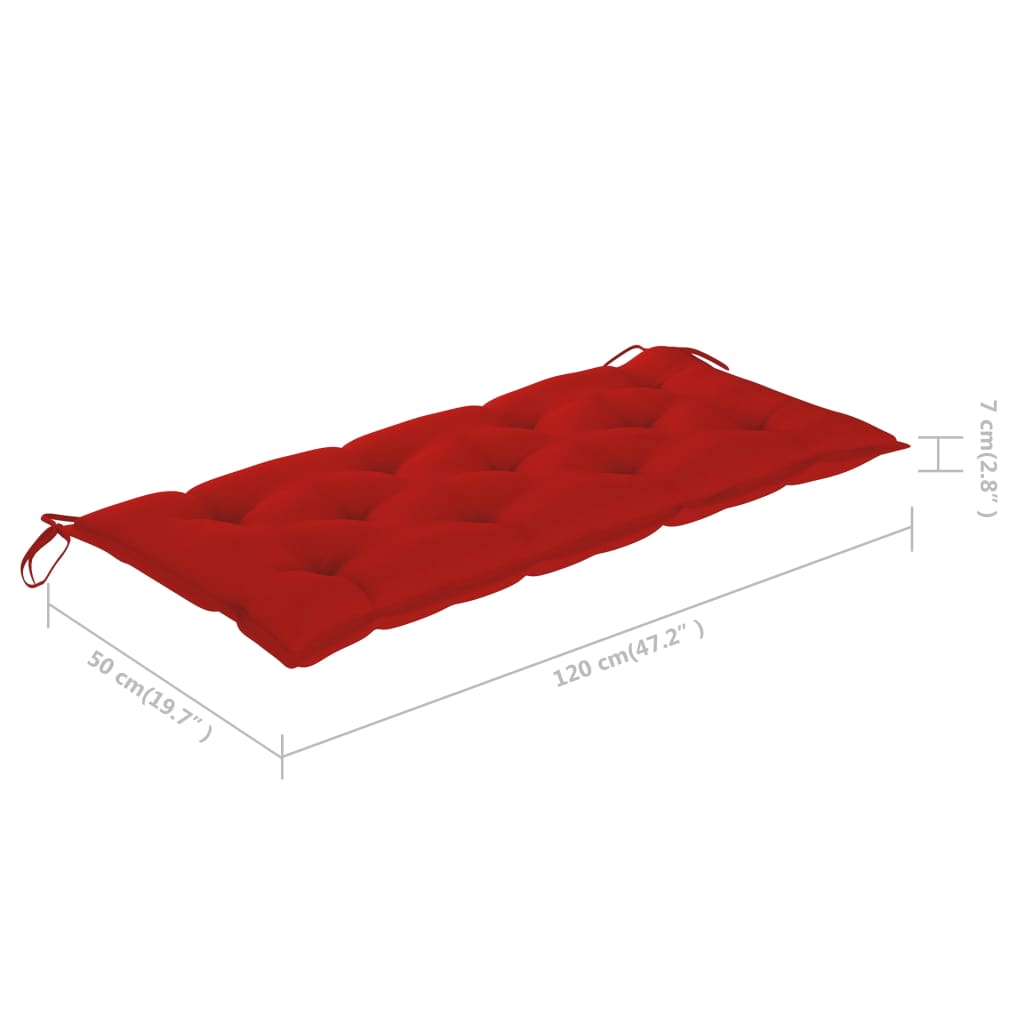 Panca da Giardino Pieghevole con Cuscino 118 cm in Bambù | homemem39