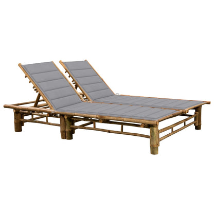 Double Sun Lounger with Bamboo Cushions