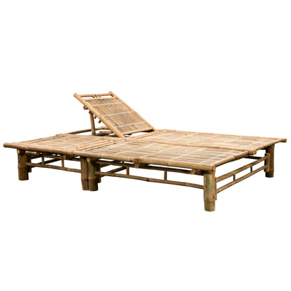 Double Sun Lounger with Bamboo Cushions