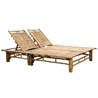 Double Sun Lounger with Bamboo Cushions