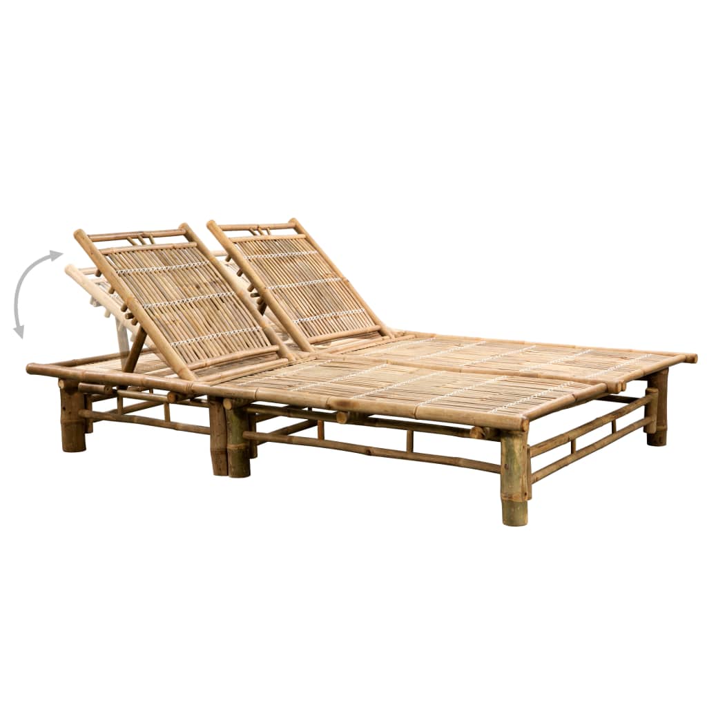 Double Sun Lounger with Bamboo Cushions
