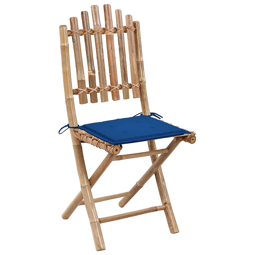 Set da Pranzo da Giardino 5 pz Pieghevole con Cuscini in Bambù | homemem39