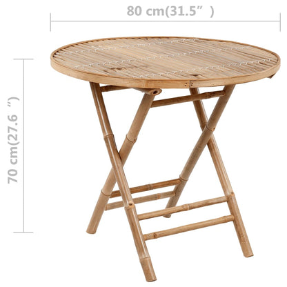 Set da Pranzo da Giardino 5 pz Pieghevole con Cuscini in Bambù | homemem39