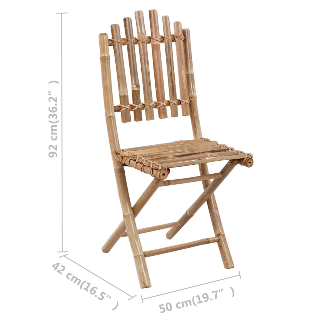 Set da Pranzo da Giardino 5 pz Pieghevole con Cuscini in Bambù | homemem39