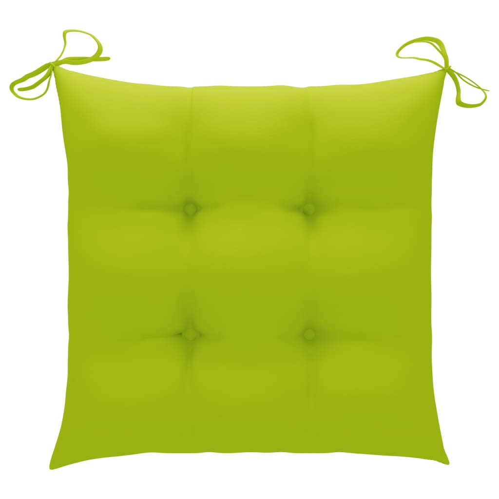 Sedie da Giardino Pieghevoli 2 pz con Cuscini in Bambù