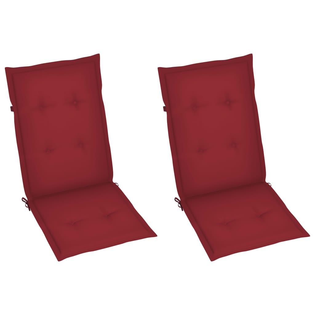 Reclining Garden Chairs 2 pcs with Solid Acacia Cushions