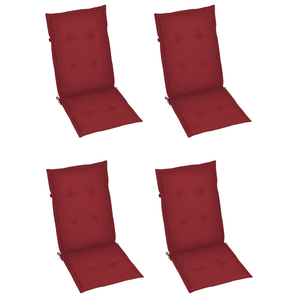 Folding Garden Chairs 3 pcs with Solid Acacia Cushions