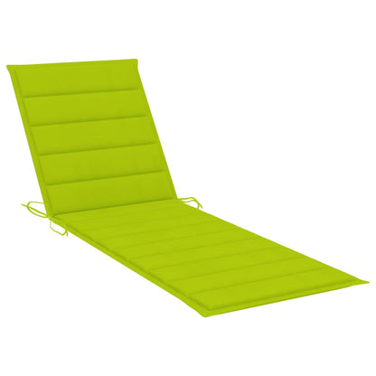 Sun lounger with cushion in solid acacia wood