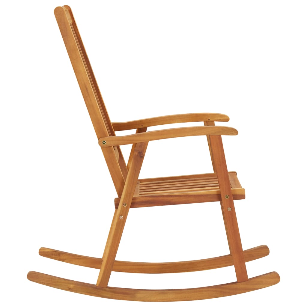 Rocking Chair with Cushions in Solid Acacia Wood