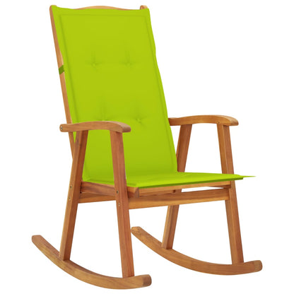 Rocking Chair with Cushions in Solid Acacia Wood