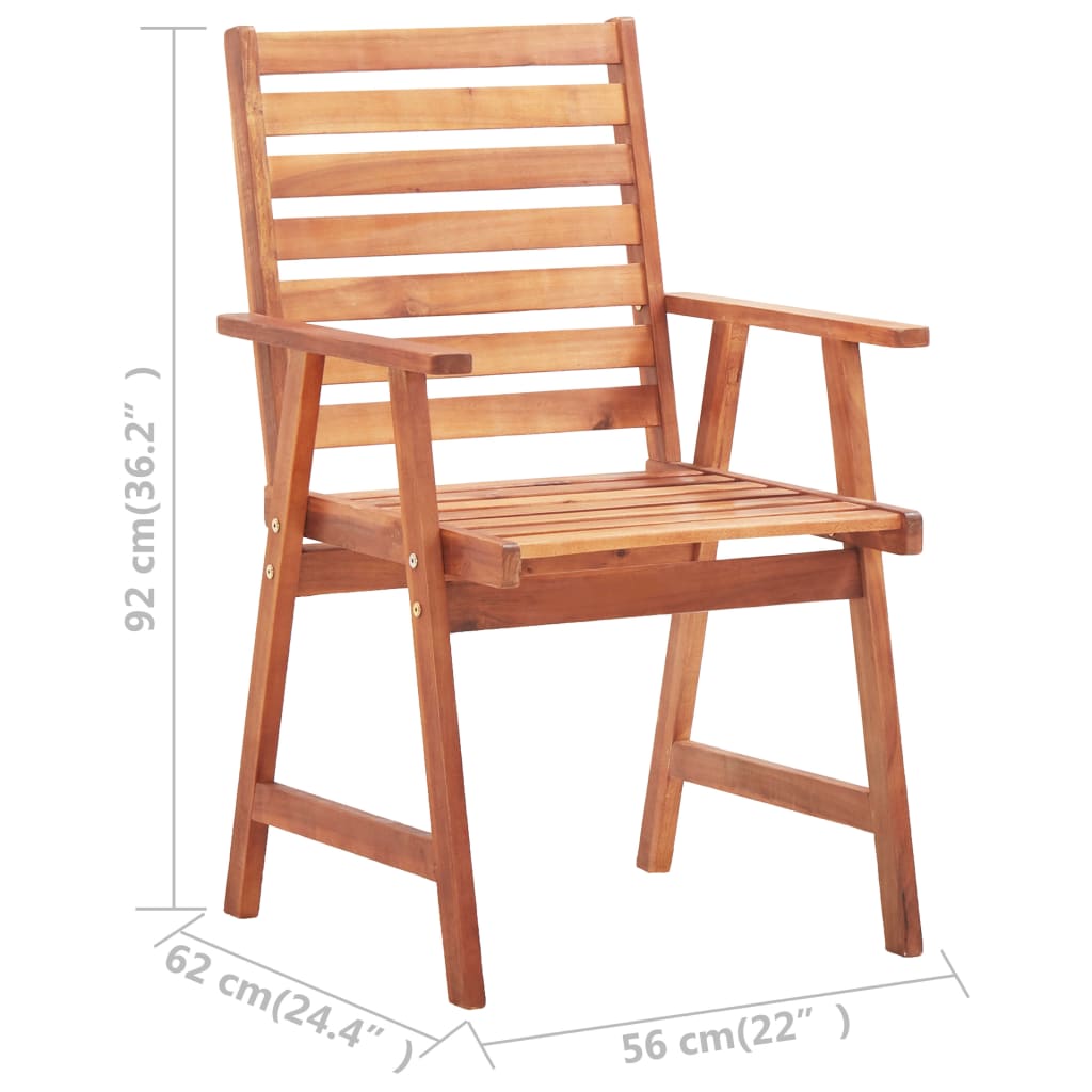 Outdoor Dining Chairs with Cushions 2 pcs Solid Acacia