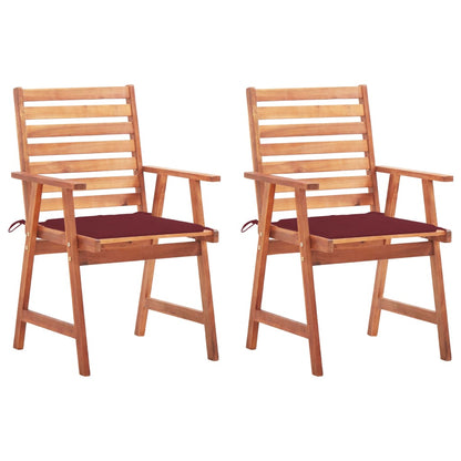 Outdoor Dining Chairs with Cushions 2 pcs Solid Acacia