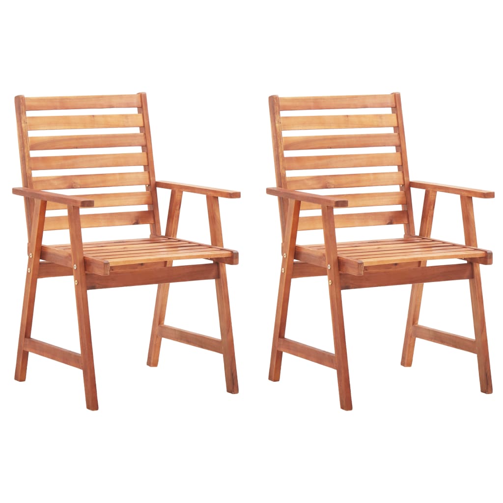 Outdoor Dining Chairs with Cushions 2 pcs Solid Acacia