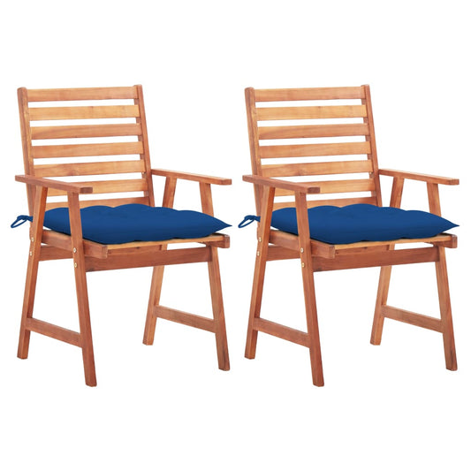 Outdoor Dining Chairs with Cushions 2 pcs Solid Acacia