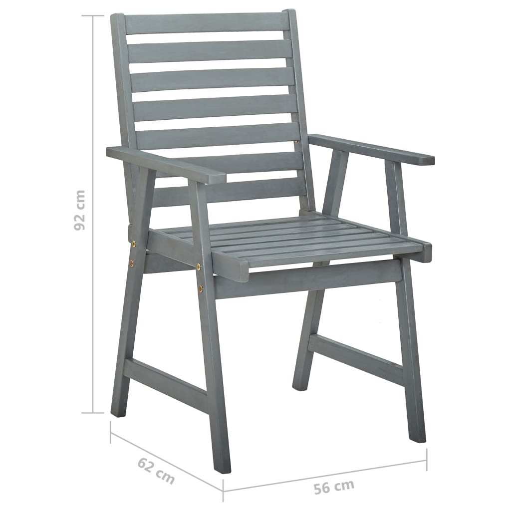 Outdoor Dining Chairs with Cushions 2 pcs Solid Acacia