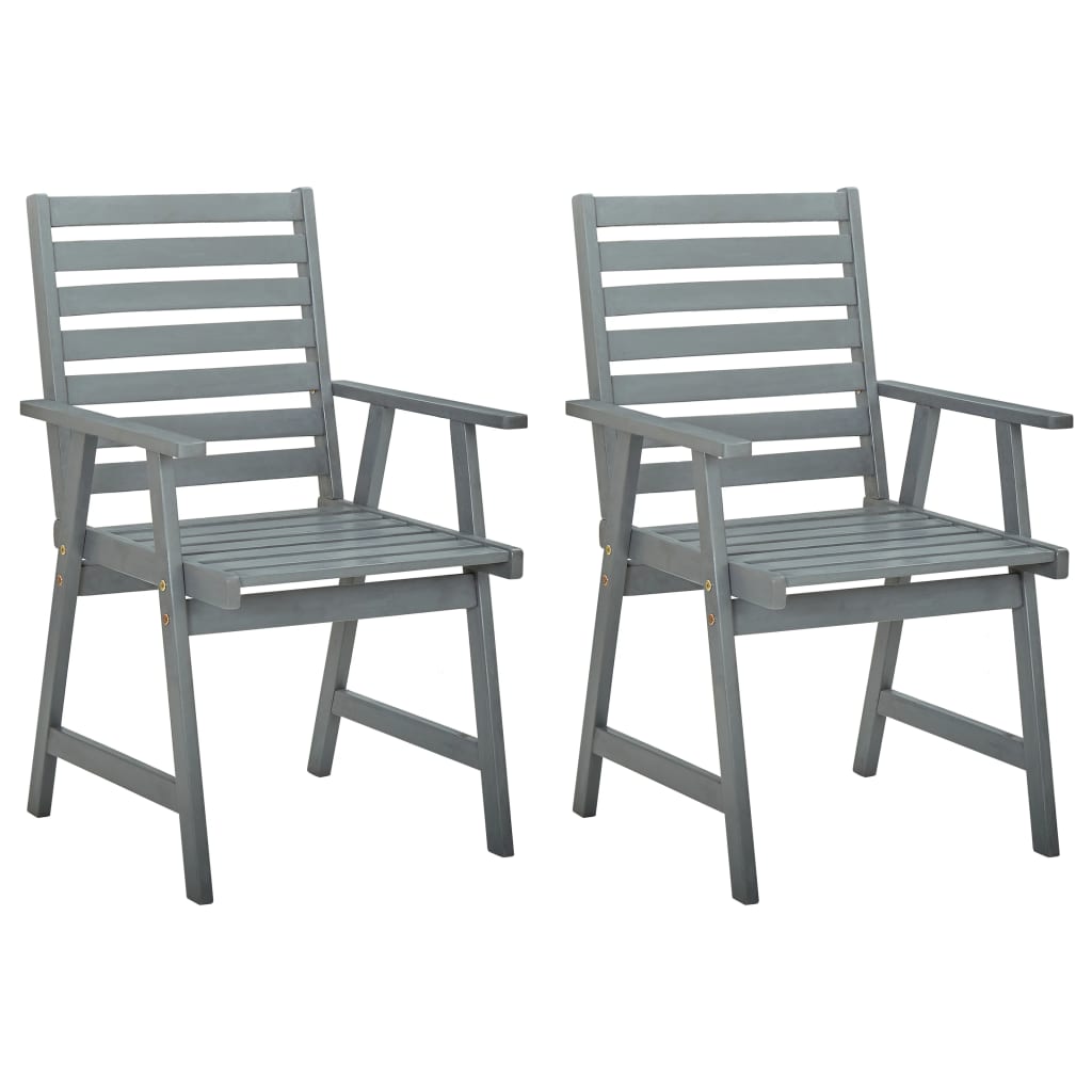 Outdoor Dining Chairs with Cushions 2 pcs Solid Acacia