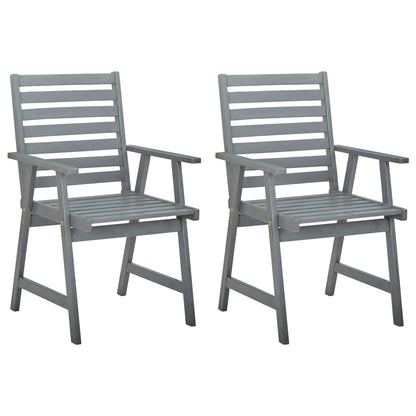 Outdoor Dining Chairs with Cushions 2 pcs Solid Acacia