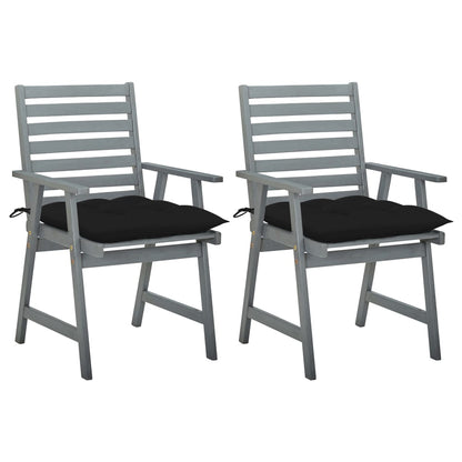 Outdoor Dining Chairs with Cushions 2 pcs Solid Acacia