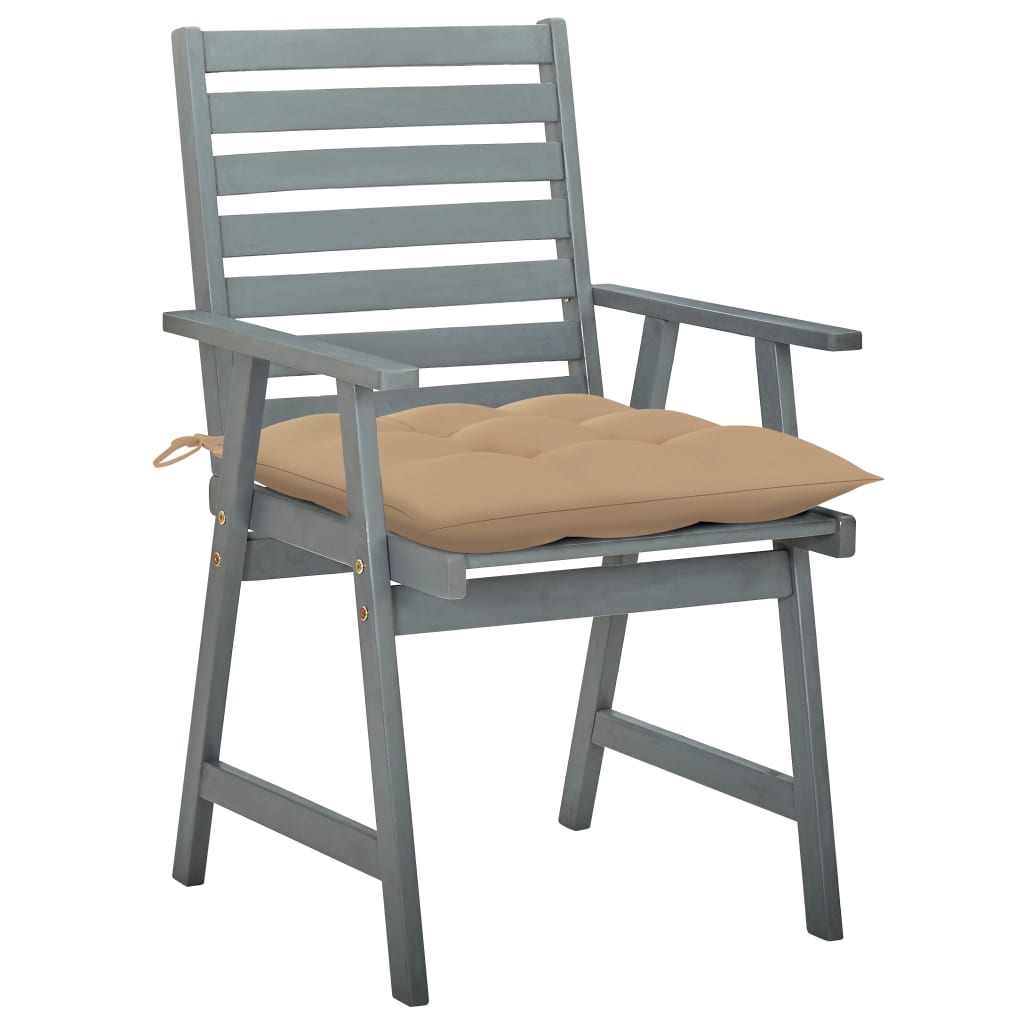 Outdoor Dining Chairs with Cushions 3 pcs Solid Acacia