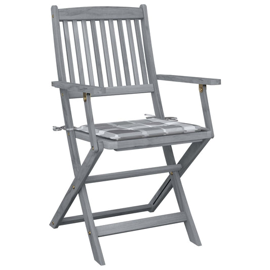 Sedie da Giardino Pieghevoli 2pz con Cuscini in Massello Acacia - homemem39