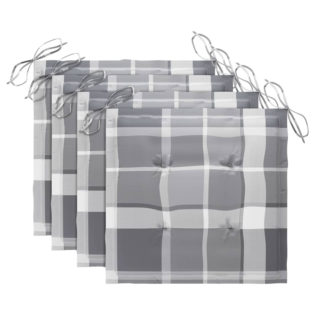 Sedie da Giardino Pieghevoli 4pz con Cuscini in Massello Acacia - homemem39