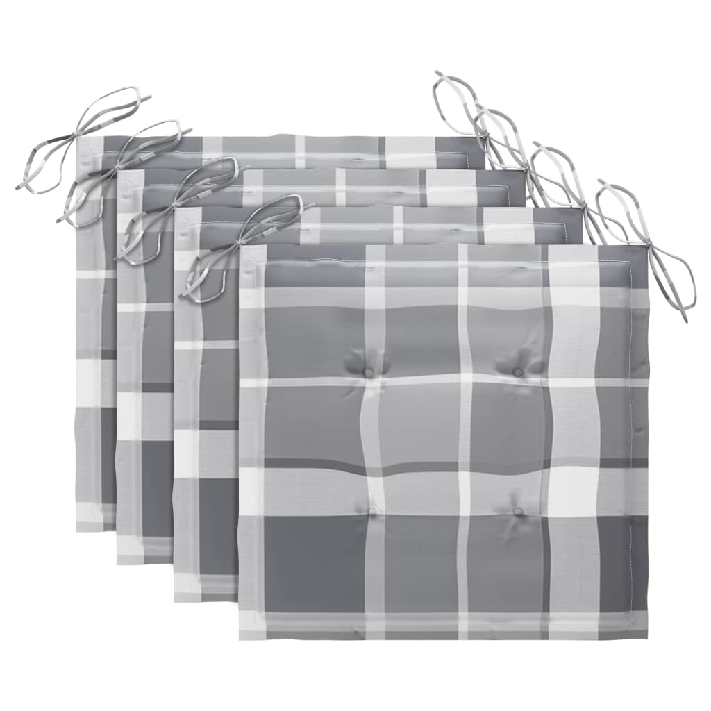 Sedie da Giardino Pieghevoli 4pz con Cuscini in Massello Acacia - homemem39