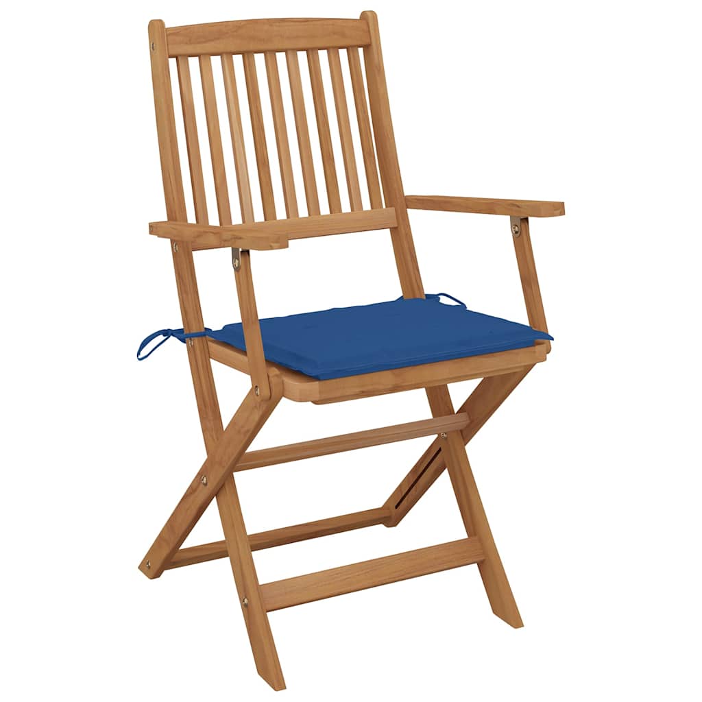 Sedie Pieghevoli 4 pz con Cuscini Massello Acacia