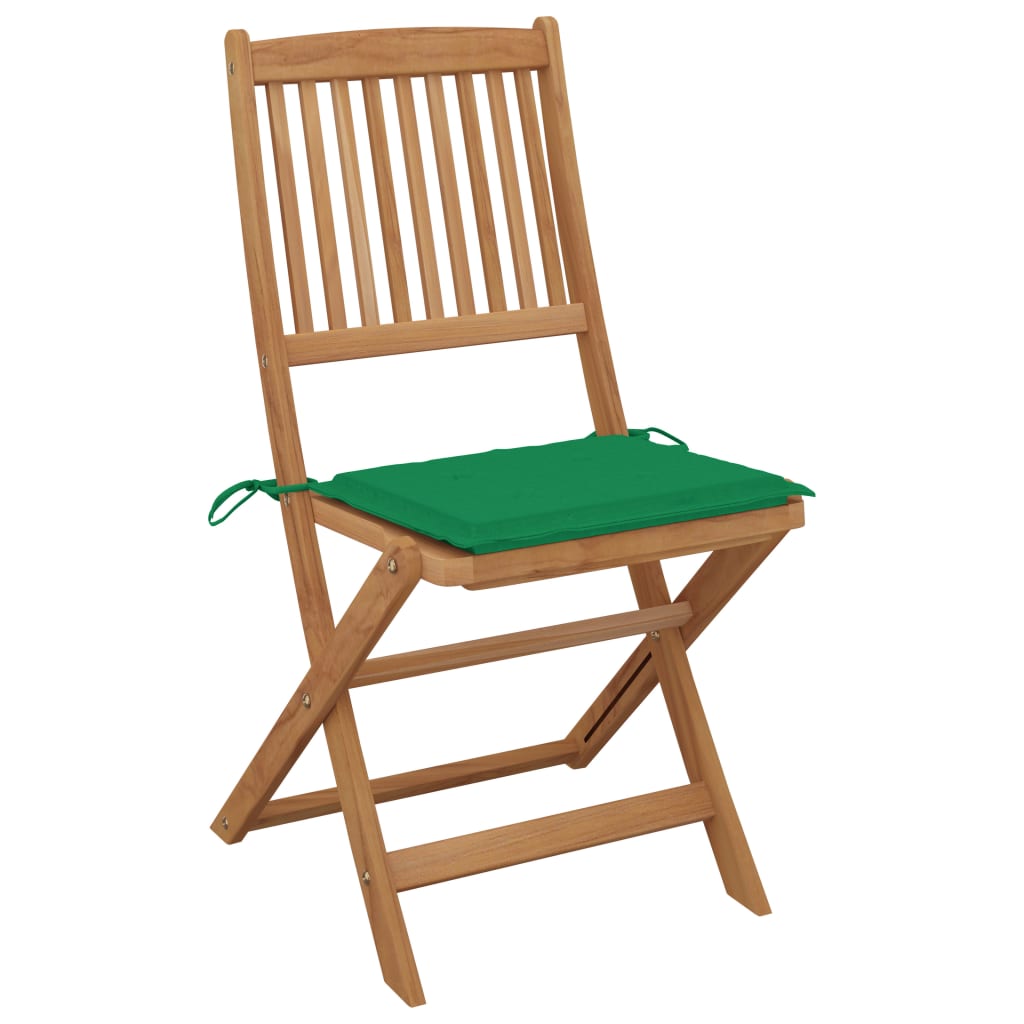 Sedie da Giardino Pieghevoli 2 pz con Cuscini Massello Acacia | homemem39