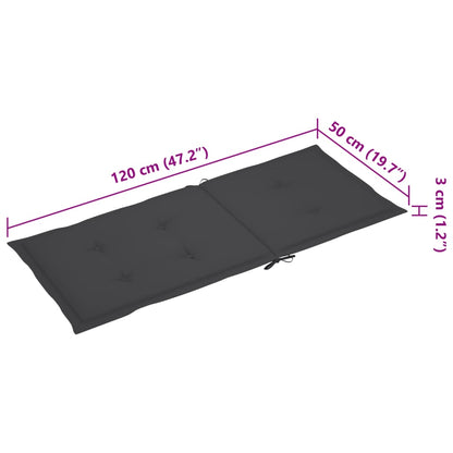 Sedie da Giardino Reclinabili 2pz con Cuscini Massello Acacia - homemem39