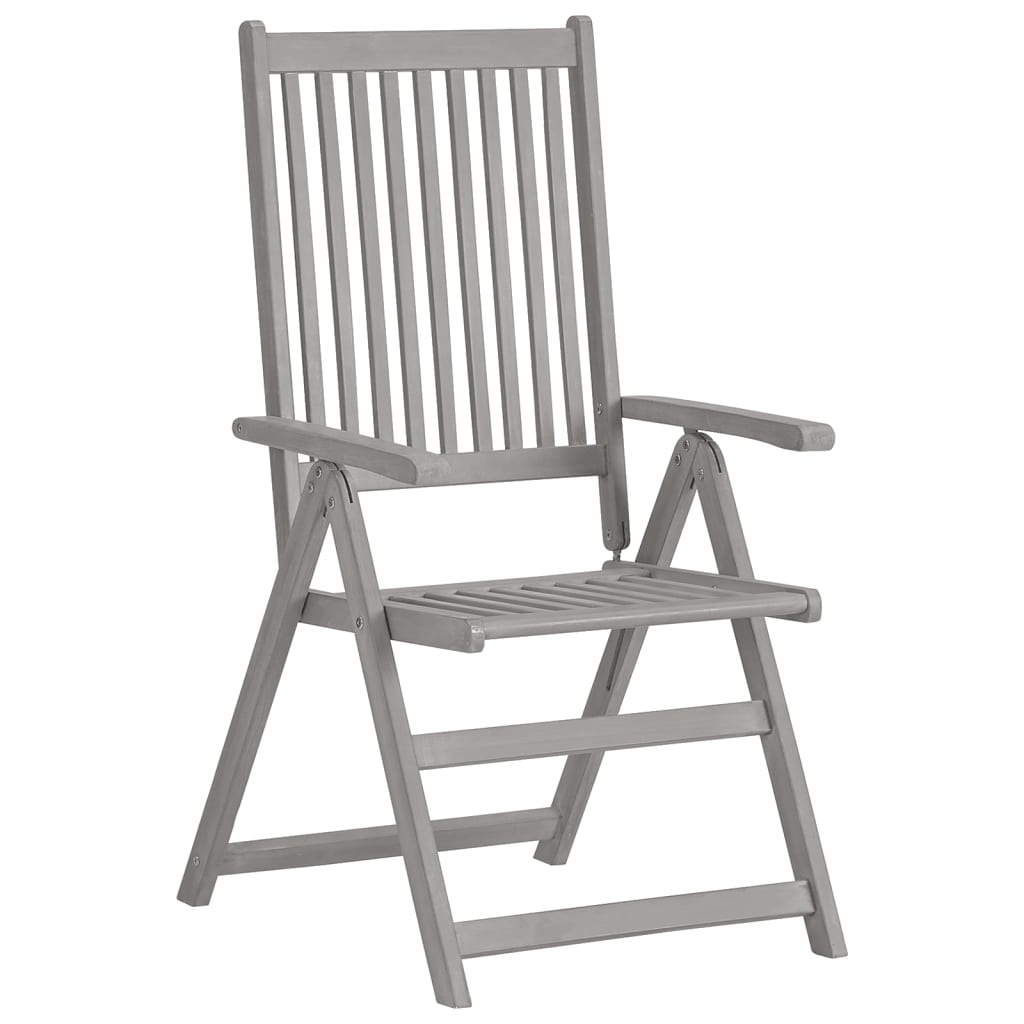 Sedie da Giardino Reclinabili 3 pz con Cuscini Massello Acacia | homemem39