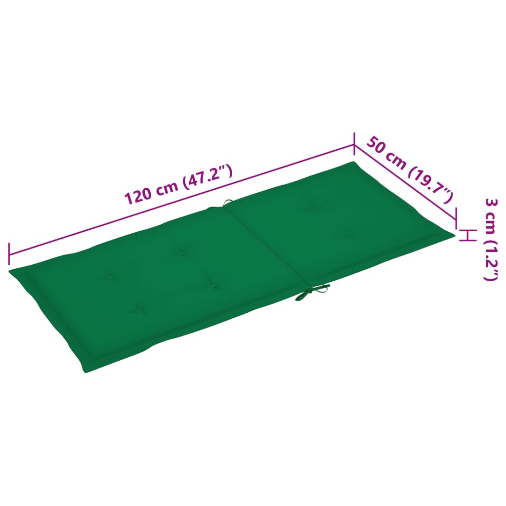 Sedie da Giardino Reclinabili 3 pz con Cuscini Massello Acacia | homemem39