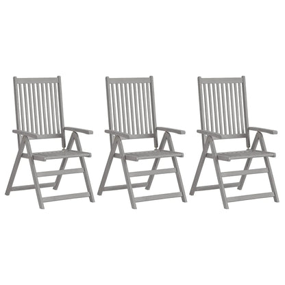 Sedie da Giardino Reclinabili 3 pz con Cuscini Massello Acacia | homemem39