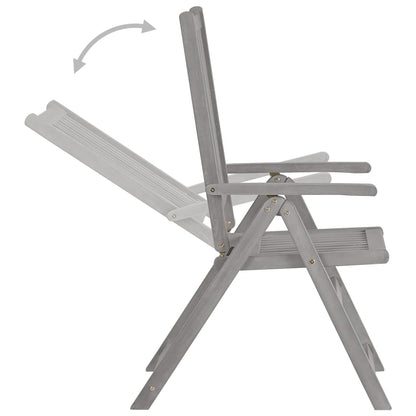 Sedie da Giardino Reclinabili 3 pz con Cuscini Massello Acacia | homemem39